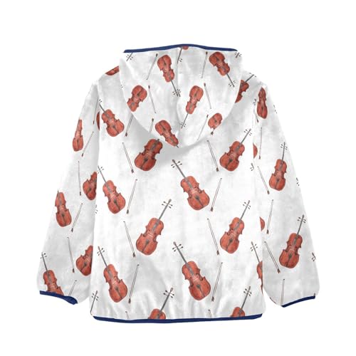 Violin Girls Fleece Jacket Girls Fall Jacket Girls Zip Up Hoodie Girls Sherpa Jacket 2-10T2