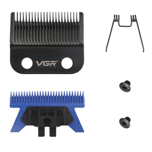 VGR 001 Clipper Dlc In Acciaio Al Carbonio, Lama Di Movimento Professionale In Ceramica Con 2 Coppie Di Viti, Clip Modello Con Set Di Lame Fisse Rivestite, Blu