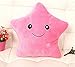 Kenmont Cojín de peluche con luz LED con forma de estrella, para camping, viajes, suave, juguete de peluche para niños, Navidad, regalos, Halloween (rosa)