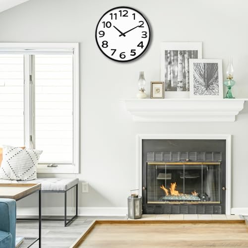 Image of Crosstime 20 Inch Large Wall Clock - Big 3D Numbers Easy to Read, Battery Operated Silent Non-Ticking, Analog Quartz Round Clock