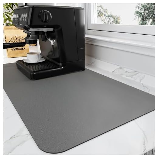 HotLive Coffee Mat - Coffee Bar Mat for Countertops | Coffee Bar Accessories Fit Under Coffee Maker Espresso Machine | Absorbent Hide Stain Rubber Backed Dish Drying Mat for Kitchen Counter | 12"x19"