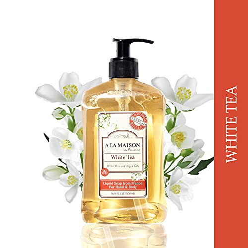 A La Maison White Tea Liquid Hand Soap | 16.9 Fl Oz. Pump Bottles Moisturizing Natural Hand Wash Soap | Triple French Milled | Gentle To Hands | (2 Pack) #TOP1
