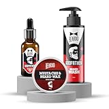 Beardo Grooming Kit for Men – Beard Wash, Beard Oil & Mustache Wax | Purifying, Hydrating & Styling Beard Care Combo | Non-Sticky Formula for Smooth, Shiny Beard – Pack of 3