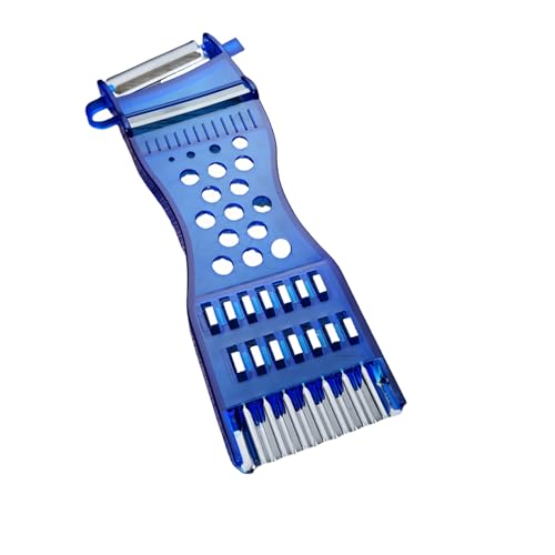 [6-in-1-Multifunktions-Gemüseschäler] Einfaches Raspeln/Schneiden/Schälen Scharfe Edelstahlklinge+Reibe Spargel-, Obst- und Gemüseformer Für Links- und Rechtshänder geeignet Spülmaschinenfest (Blau*1)