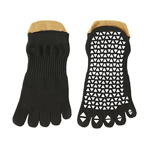 Jczanxi Yoga Socks With Grips For Women, Non Slip Heel Tab Cushioned Toe Socks For Yoga, Pilates, Barre, Dance, Ballet (Black) #TOP3