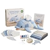 Generisch DIY Set Eine Gesteppte Taschentuchbox Meeres, Nähset Eine Taschentuch Box Delfins, Nähsets Taschentuch Boxen mit Stoff Schnittmuster, Bastelsets Einen Taschentuchbox Bezug Delfins