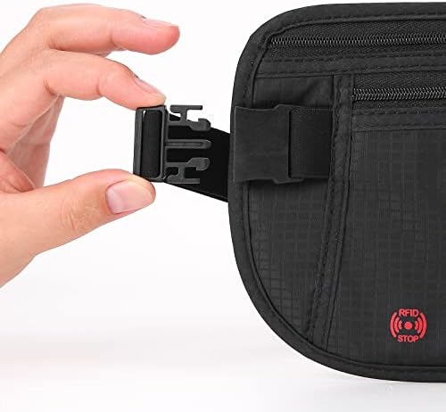 남성용 여행용 ZOPPEN 머니 벨트 숨겨진 여권 홀더 여행용 파우치 RFID