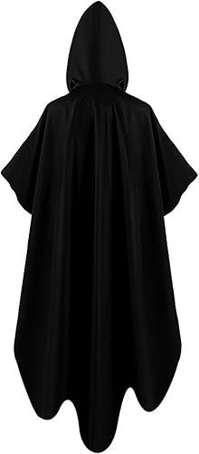 Miniatura 4 de Ruziyoog Bata medieval con capucha vintage para mujer, bata de longitud completa con capucha para cosplay, Halloween, capa de bruja para usar al