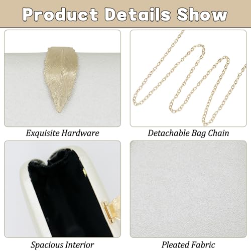 Image of Clutch Purse for Women, Evening Bag with Removable Chain Strap Elegant Handbag for Wedding /Prom /Cocktail /Party