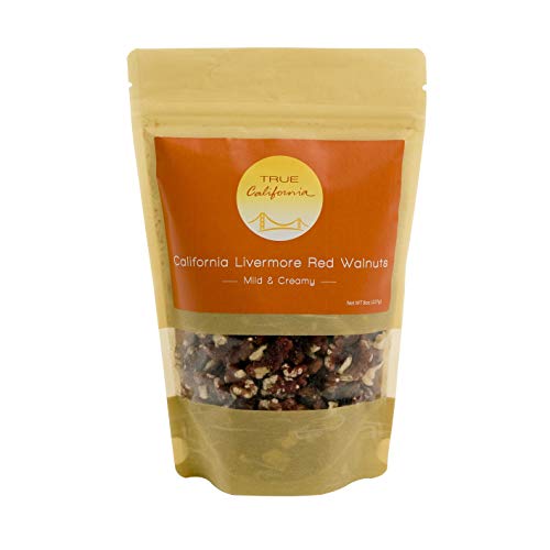 True California Livermore Red Walnut Halves and Pieces (8 Ounce), Transitioning to Organic, Raw, No Salt, No Roast, US #1 Grade, Shelled, Healthy Snacks, Good Keto Fats, Natural Antioxidants, Plant-Based Protein and Omega3â€™s, Vegan Superfood for Pantry,