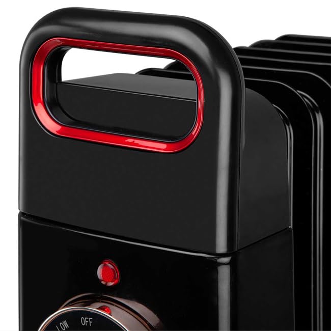 Radiador de aceite 11 elementos 2500W RUN2500, Termostato regulable, negro