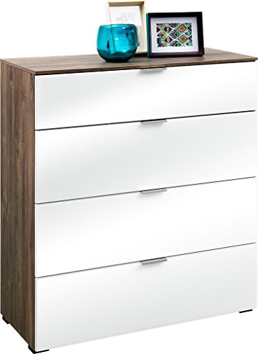 CS Schmal Kommode SOLO 700 | In Stirling Eiche und Weißglas | 91 x 100 x 42 cm - 60.165.505/7200 CS Schmal Kommode SOLO 700 | In Stirling Eiche und Weißglas | 91 x 100 x 42 cm