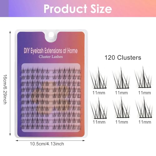 Image of MAYCREATE 120PCS Natural Eyelash 11mm Wispy DIY Lash Clusters Non-Adhesive