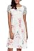 HOTAPEI Women's Casual Short Sleeve A-line Loose T-Shirt Dresses Floral Midi Dres Ivory Small