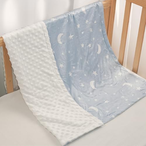 Star Baby Blanket 30 x 40 Inches for Boys Girls, Soft Plush Receiving Blanket with Dotted Back, Gift for Toddler Newborn Infant Christmas Birthday Baby Shower by SANDJEST - Used condition - Image 5