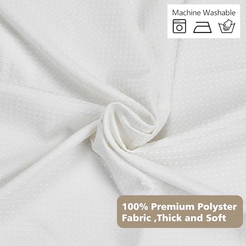 Miniatura 4 de Kaimeiyu Cortina De Ducha Poliéster Cortina De Baño Con 12 Metal Ganchos Cortina Bañera Lavable A Máquina Impermeable Gofre 180 X 180 Cm Blanco