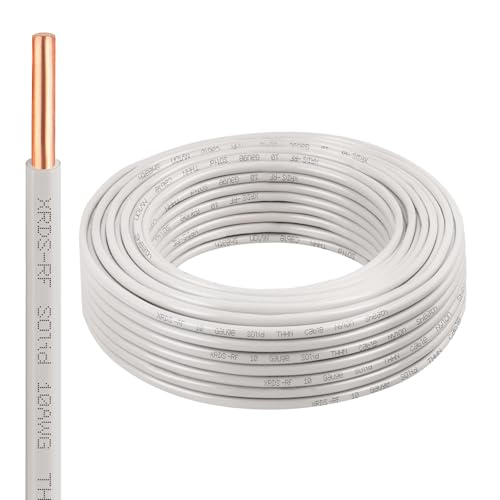 Image of 10AWG THHN Wire 50 FT, Single Bare Copper Conductor with PVC and Nylon Insulation, 600V Rated, Heavy-Duty THHN Wire for Residential and Industrial Use