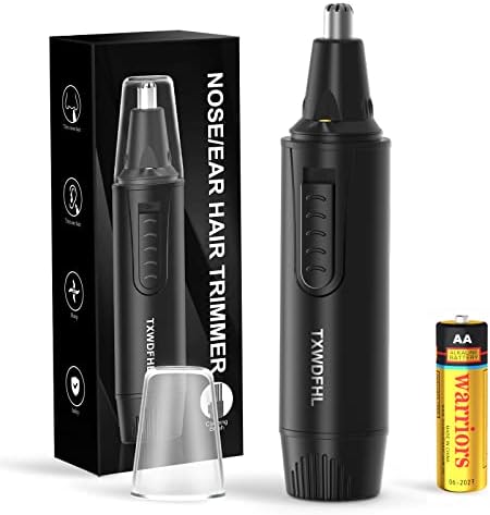 TXWDFHL Nose and Ear Hair Trimmer Clipper, Professional Painless Eyebrow & Facial Hair Trimmer for Men, Battery-Operated,IPX7 Waterproof, Dual Edge Blades for Easy Cleansing(Battery Included)