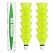 ZHENAN 12-Pack Advanced Nylon Feather Shuttlecocks,77 Grains-High Speed Badminton Balls (Yellow,Nylon) with Great Stability and Durability,Indoor Outdoor Sports Hight Speed Training Badminton Birdies