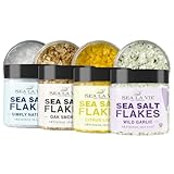 Sea La Vie, Salt Flakes, Set of 4 x 3.5 oz, Variety Pack, Kosher Handcrafted Gourmet Flakey Finishing Salt Pyramids from the Mediterranean Sea