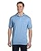 Hanes Men's Cotton-Blend EcoSmart Jersey Polo with Pocket-L-Light Blue