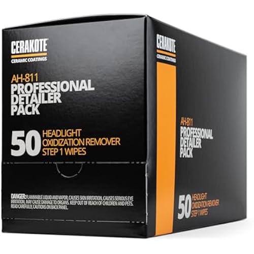 CERAKOTE® Ceramic Headlight Restoration Detailer Pack, Step 1, 50 Wipes