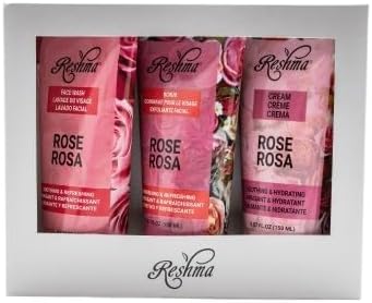 Reshma Beauty Ravishing Rose Skincare Set Face Wash, Scrub, and Cream, Soothing & Hydrating for All Skin Types, Calming, Cruelty-Free, Pack of 3