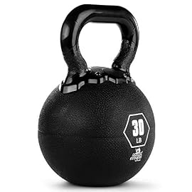 Champion Sports Rhino Kettlebell Rubber Weights, Black – Premium Strength Training Equipment – Multiple Weights