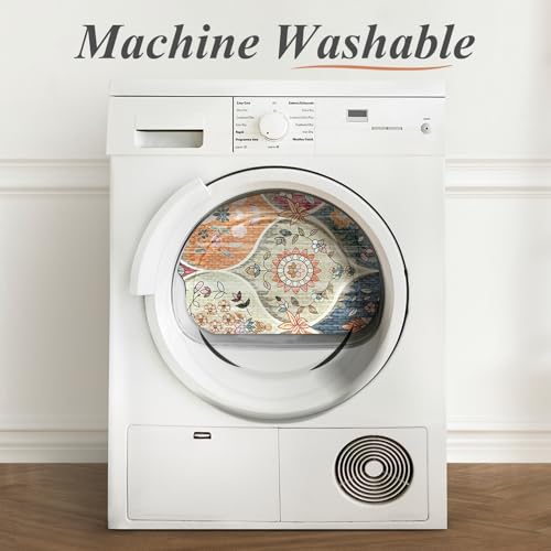 Ikalife BNS20054-O57 Vintage Washable Rug 5X7 - Machine Washable Floral Area Rugs thumb #2