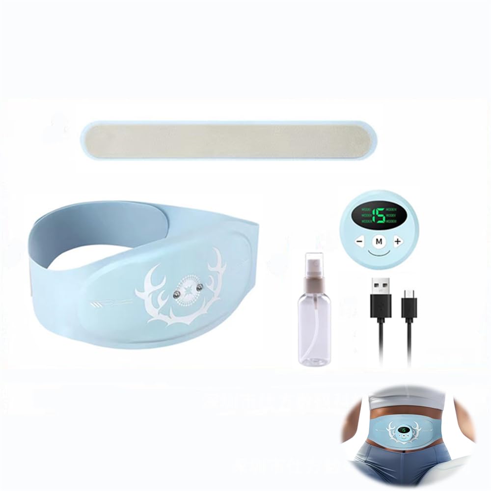 Azonee ABS Muscle Stimulator EMS Trainer, 6 Modes & 15 Intensities Abdominal Muscle Trainer, ABS Toning Belt Workout Equipment, USB Charging, Fits 62-124cm Waist