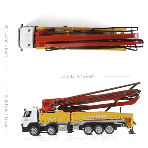 Concrete Pump Truck Toy, Cement Toy Truck Model with Extendable Working Cement Pump Arm, Bucket Construction Trucks Vehicle Toy Gifts for Boys Adult - Image 6