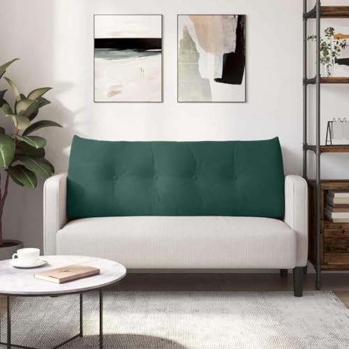 Coussin dossier de lit en velours vert pour vos soirées lecture