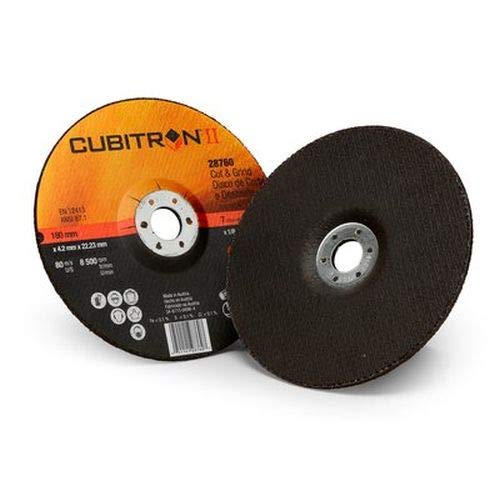 3M(TM) Cubitron(TM) II Cut and Grind Wheel T27 28760, 7 in x 1/8 in x 7/8 in, 10 per inner