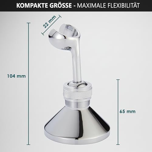 NatureSculpt Duschkopfhalter Magnetisch, 360° schwenkbar, Robustes und langlebiges Material, Perfekt für Van/Wohnmobile/Kastenwagen, Wasser und rostbeständig, Sichere, rutschfeste Halterung (Chrom)