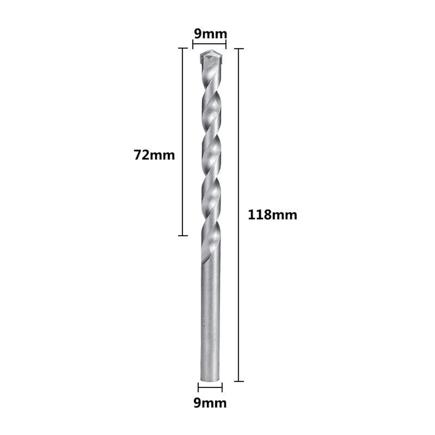 3-10mm Wall Drill Bit Masonry Drill Bit Carbide Tipped Drill Bit for Brick Concrete Marble Tile Stone Drilling 1Pcs (Color : 9mm)