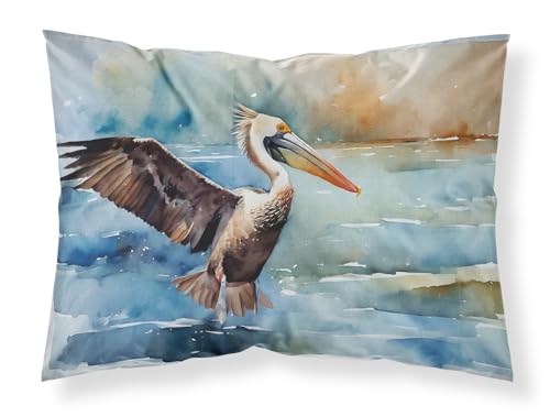 Caroline's Treasures DAC2856PILLOWCASE Pelican Standard Pillowcase Lightweight Super Soft Easy Care Decorative Artwork Pillowcase, Standard