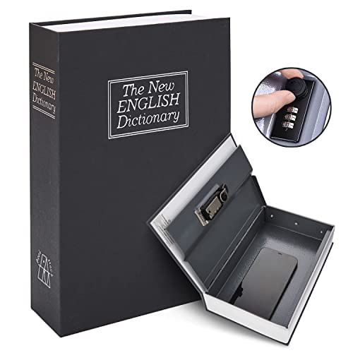 Image of Book Safe Locker with Number Lock Secret Dictionary Design - Hidden Storage Box for Cash Jewellery Money, Steel Safe Lock for Home Office Security jewellery locker box for home