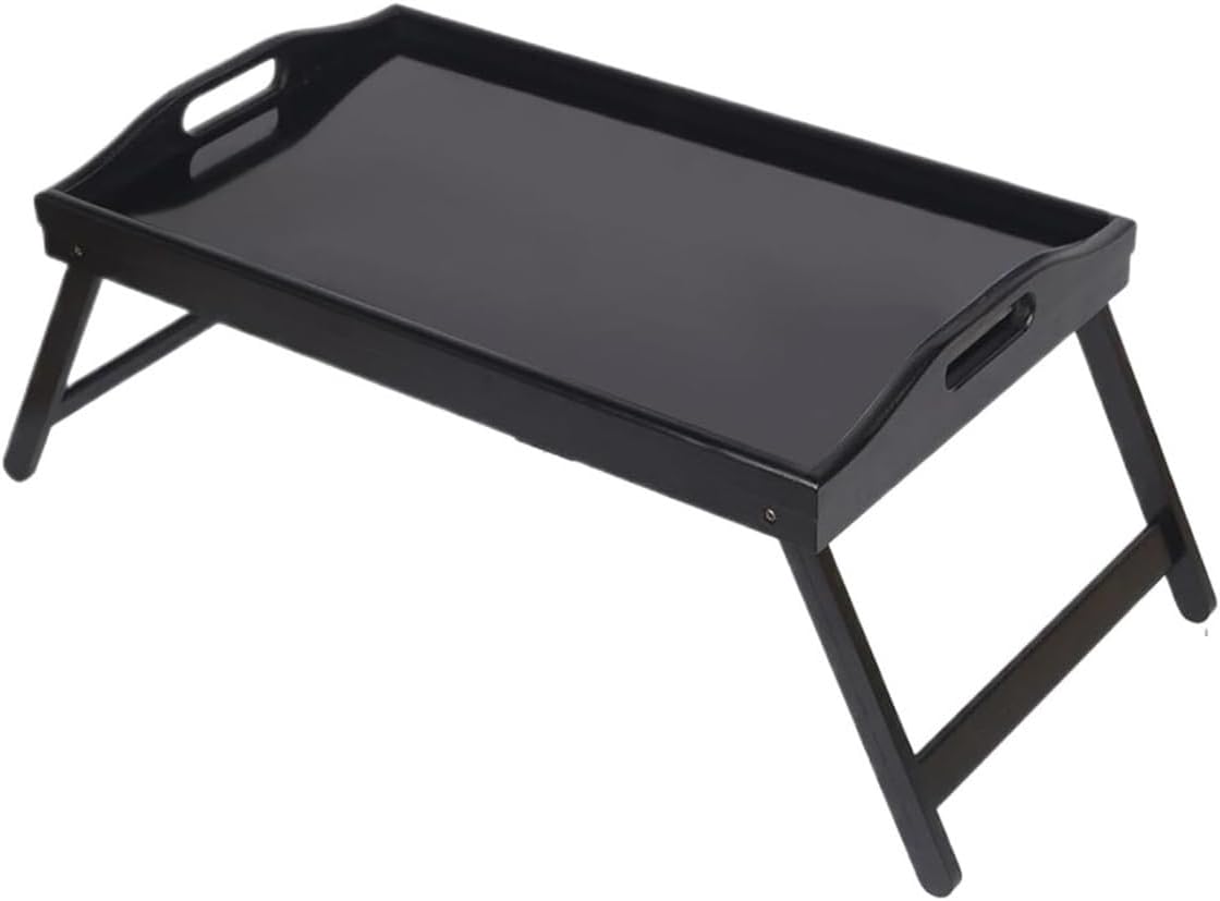 Bed Tray Table with Folding Legs Wooden Serving Breakfast in Bed