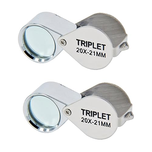 COHEALI 2 Peças De Espelho De Aumento Portátil Joias Lupas Joias Lupa Lupa Lupa Para Óculos Joia Lup
