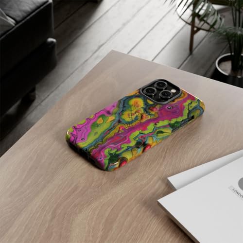 Coque iPhone 14 Pro Max motifs abstraits colorés jaune - 4