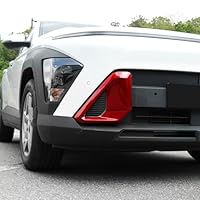 FUEISOF Lufteinlass Abdeckung für Hyundai Kona – Vordere Stoßstange Zierblende, 2-teilig, Rot, Sportliches Gitterdesign