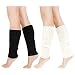 Junely Leg Warmers for Women Cute Leg Warmer Knit Legwarmers for Boots Kawaii Ballet 80s Figure Skating Dance Ice Skating Goth Fitness Gym Cutecore Emo Scene Grunge Yoga Black White