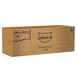 Whiskas 1+ Adult Wet Cat Food Poultry Selection in Jelly 120 x 85g Pouches Megapack, Tender Cuts in Flavoured Gravy, Nutritionally Complete, Easy to Serve, Variety Pack for Adult Cats