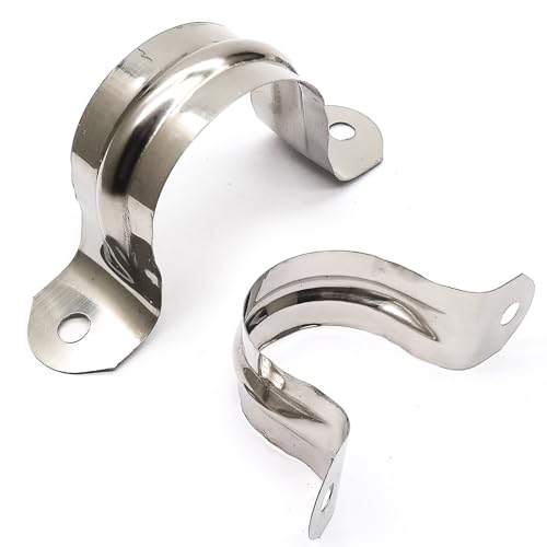 Image of Nge 1.5inch Rigid Pipe Strap Clamp-Two Hole Strap-U Bracket Tube Clip-Stainless Steel Heavy Duty Pipe Fasten Holder-Secures Conduit,20Pcs(50mm), For 1.5in Inner Diameter Water Pipe