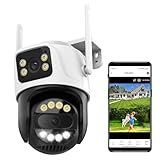 【Contrôle par application et liaison à double objectif】Améliorez votre sécurité avec l'application Inseecam, vous permettant de personnaliser les zones de surveillance pour vous concentrer sur des zones spécifiques et minimiser les alertes inutiles. Cette caméra extérieure WiFi à double objectif dispose également d'une liaison de caméra : lorsque l'objectif en forme de balle détecte un mouvement, l'objectif dôme s'ajuste automatiquement pour suivre le mouvement, assurant une couverture complète et transparente