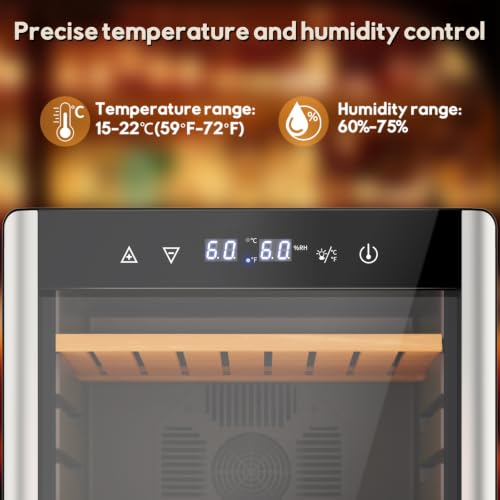 Image of 70L Upgrade Electric Humidor - Large Capacity 400 Count Electric Humidor| Smart Temperature & Humidity Control, Digital LED Screen & Safety Lock
