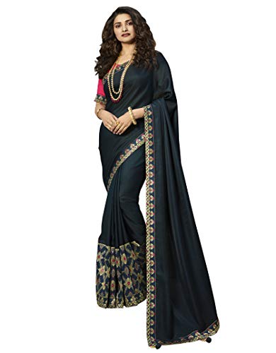 Skyview Fashion Indische trendige Damen-Bollywood-Stickerei, Sari, Festival, Sari, Partykleidung, Modern/passgenau, Blau Cover