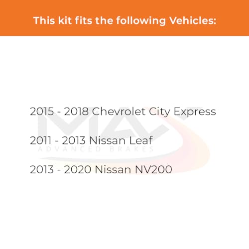 Image of Max Advanced Brakes Front Brake Kit Compatible With 2015-2018 Chevy City Express Compatible With Nissan Leaf NV200 Replacement Premium OE Disc Brake Rotors and Ceramic Brake Pads