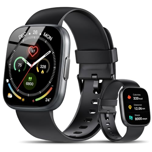 Montre Connectée Homme Femme, 1,95" HD Smartwatch, Appel Bluetooth, Noir