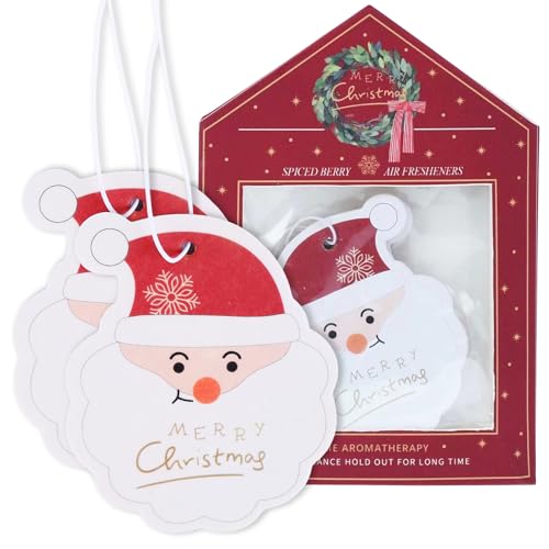 Tool & Tree Duftbaum Auto 2er Set – Santa Claus Design mit Weihnachtsduft Vanille & Beeren – Lufterfrischer für festliche Stimmung im Innenraum – Weihnachtsdeko & Auto Duft Zubehör